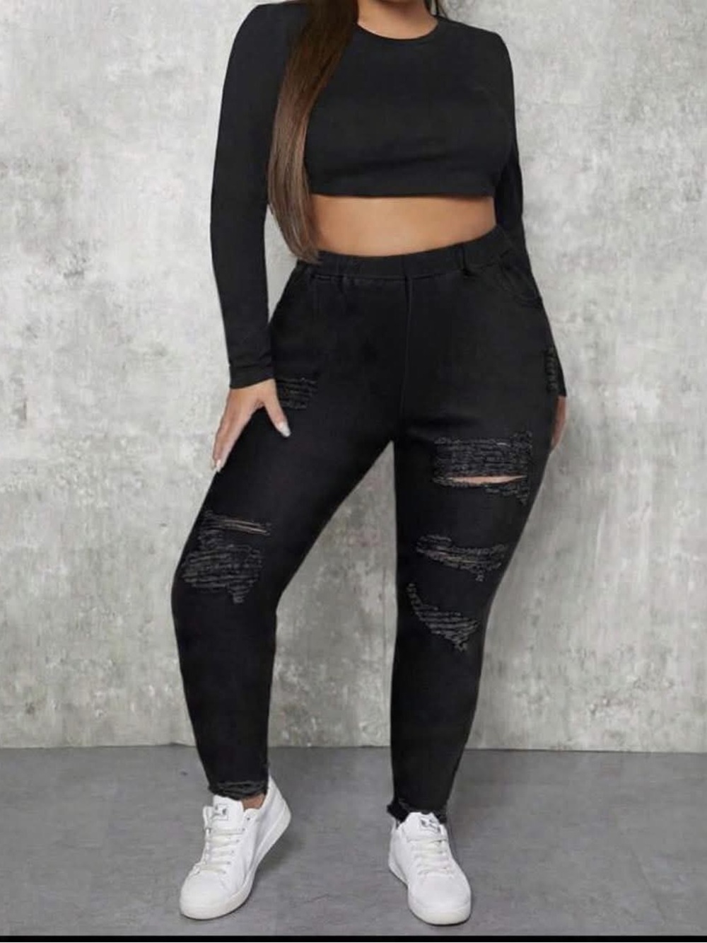 Black Distressed Jeans